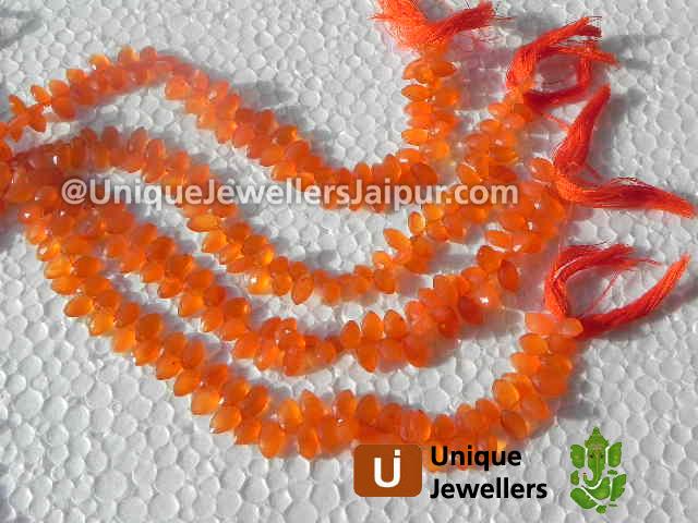 Carnelian Faceted Marquise Beads